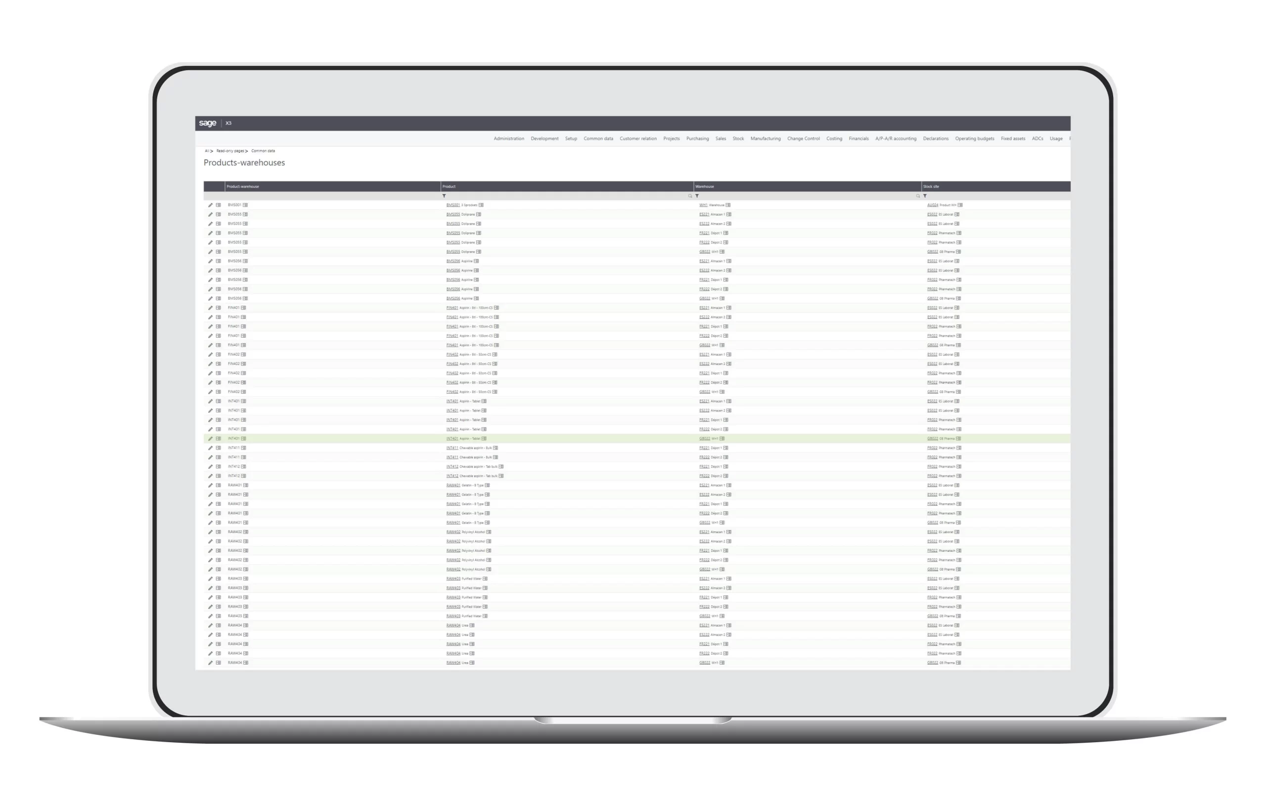 Complex Distribution ERP Software Sage X3 Interface
